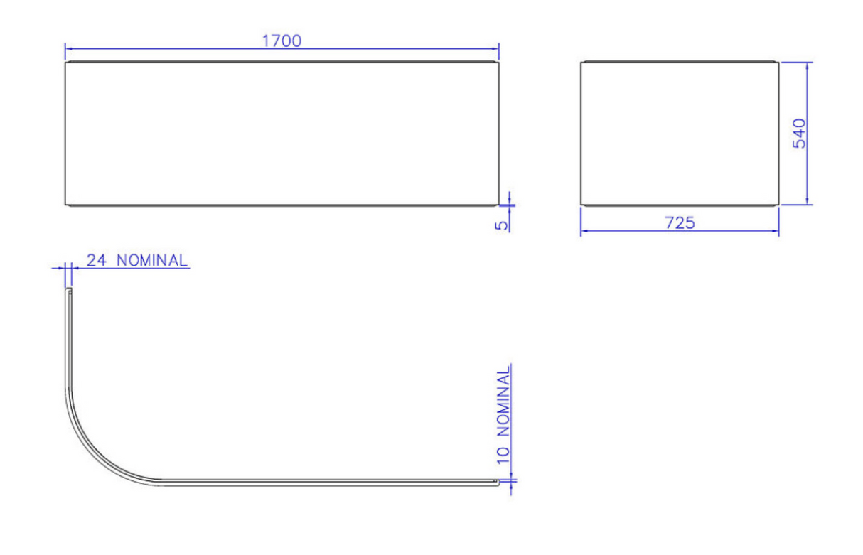 Carron Status 1700x800mm Front Bath Panel Carronite - White Gloss (02339)