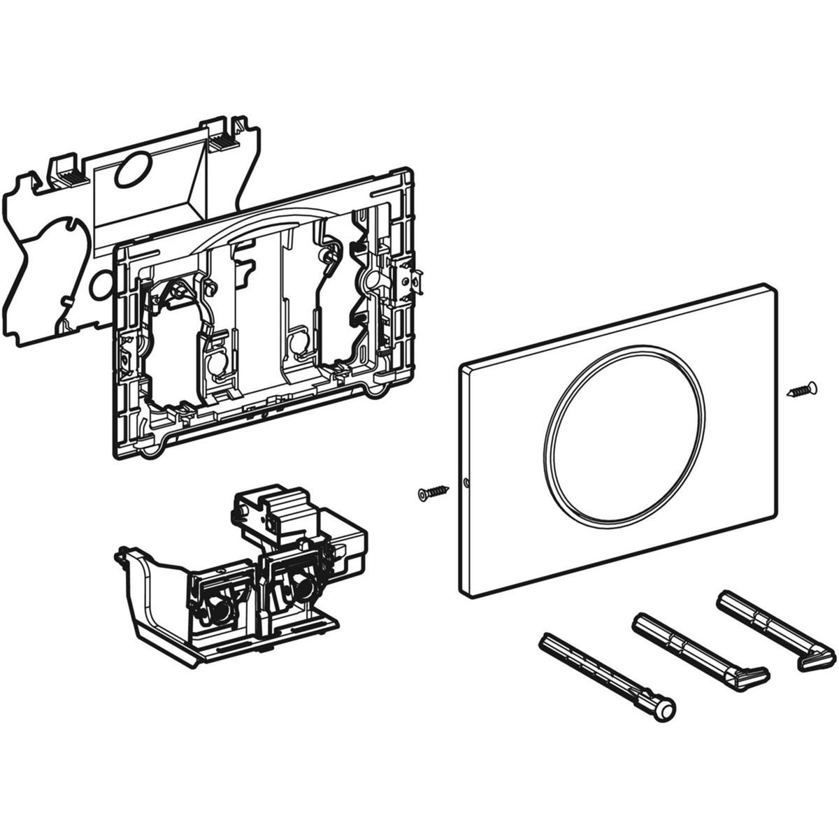 Pressalit R9344 Geberit parts dimensioned drawing