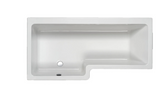 Carron Quantum L Shaped Shower Bath 1600x700(850)mm Left Hand Carronite - White Gloss (02387)