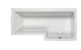 Carron Quantum L Shaped Shower Bath 1600x700(850)mm Right Hand Carronite - White Gloss (02389)