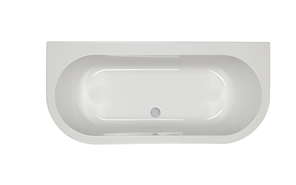 Carron Halcyon D-Shaped Bath 1750x800mm Carronite - White Gloss (02417)