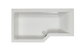 Carron Urban Edge L- Shaped Shower Bath 1575mm Left Hand - White Gloss (02427)