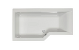 Carron Urban Edge L-Shaped Shower Bath 1575mm Left Hand Carronite - White Gloss (02428)