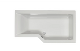 Carron Urban Edge L- Shaped Shower Bath 1575mm Right Hand - White Gloss (02429)