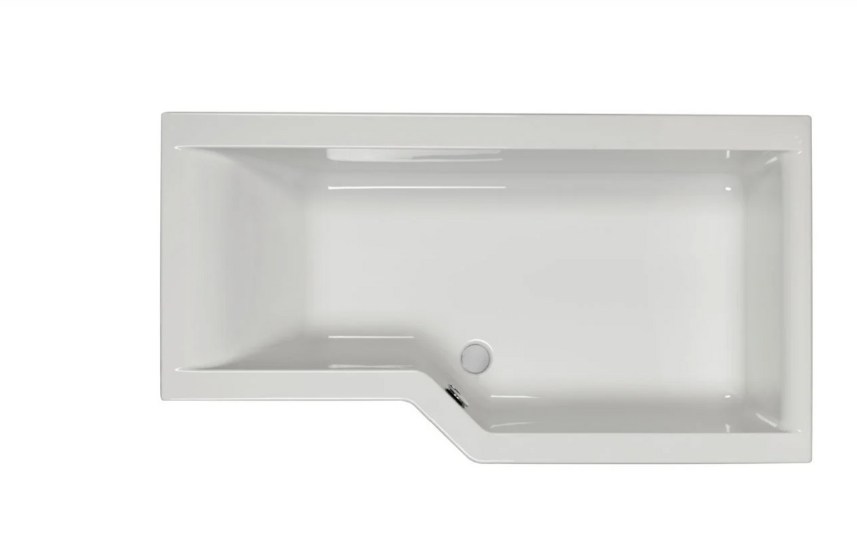 Carron Urban Edge L-shaped shower bath, right hand, 5mm acrylic