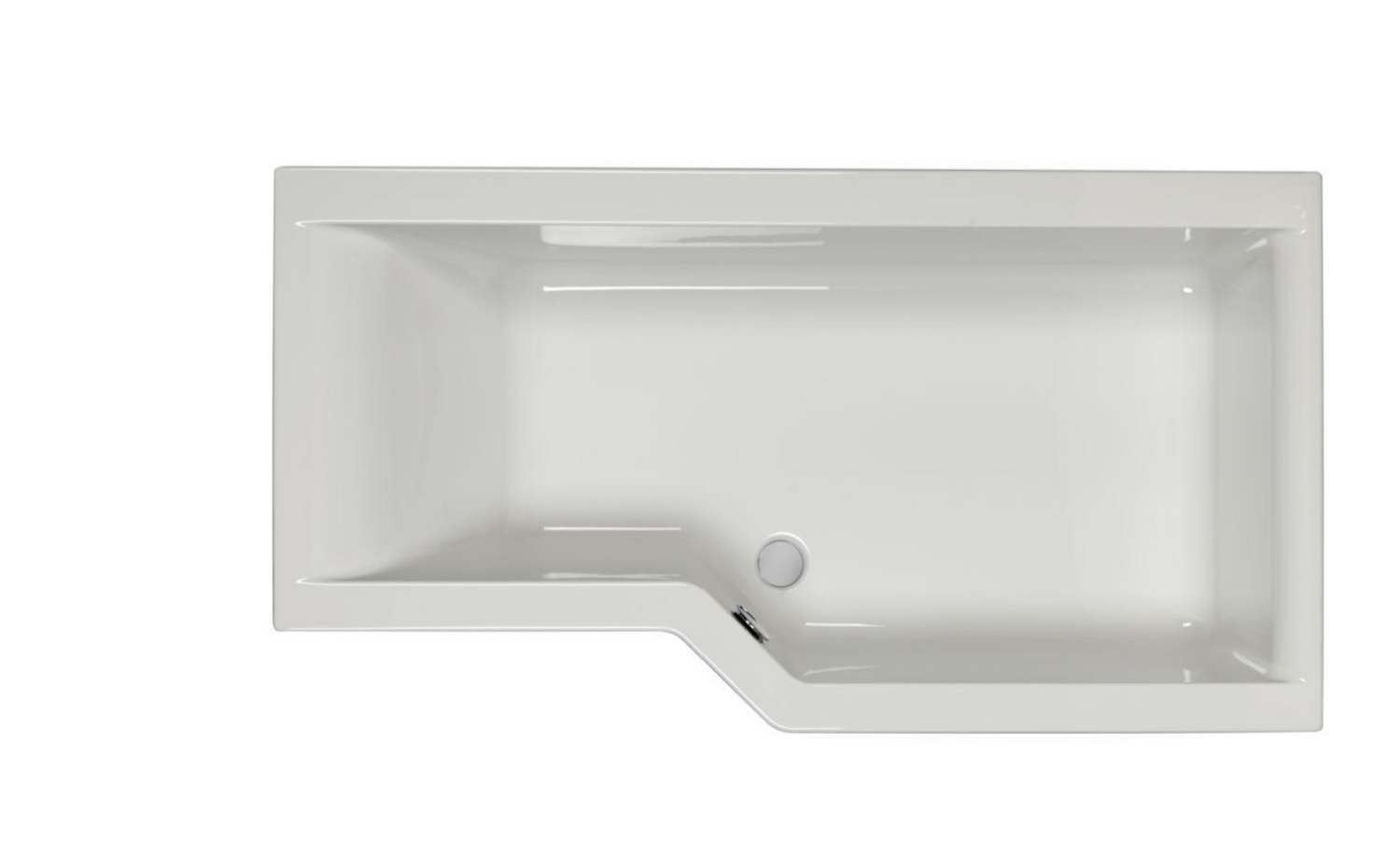 Carron Urban Edge L-Shaped Shower Bath 1575mm Right Hand Carronite - White Gloss (02430)