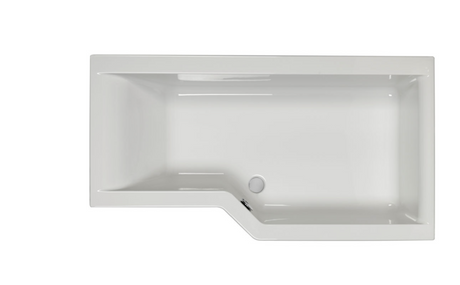 Carron Urban Edge L-shaped shower bath, right hand, Carronite