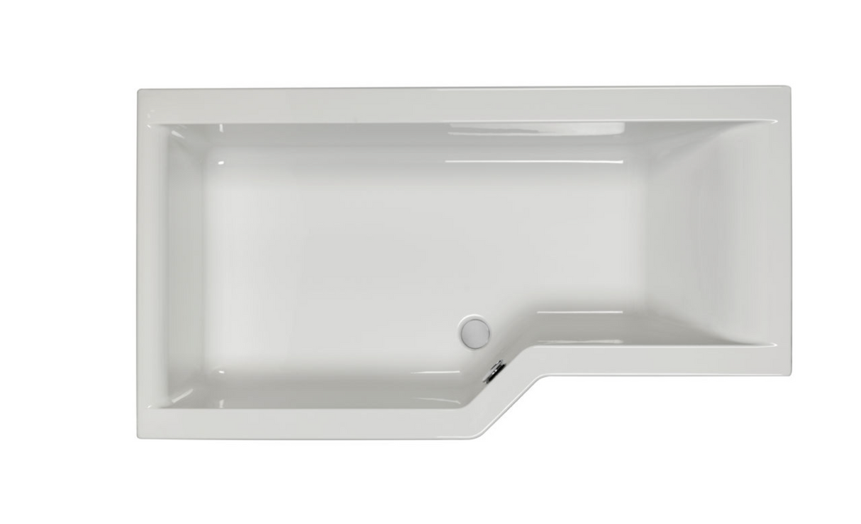 Carron Urban Edge L- Shaped Shower Bath 1675mm Left Hand - White Gloss (02525)