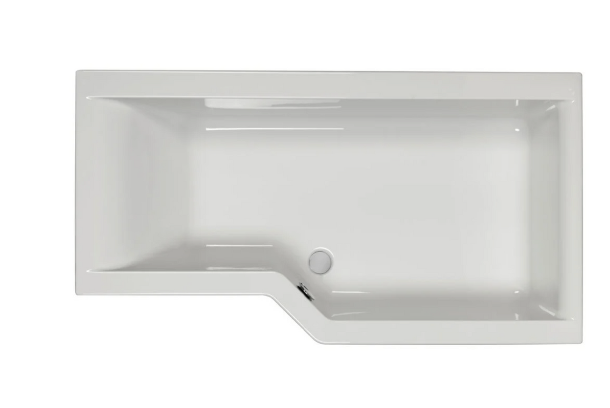 Carron Urban Edge L-Shaped Shower Bath 1675mm Right Hand Carronite - White Gloss (02528)