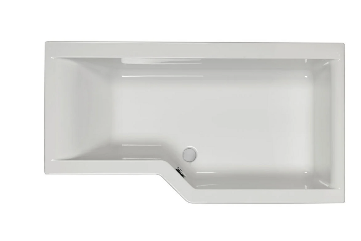 Carron Urban Edge L-Shaped Shower Bath 1675mm Right Hand Carronite - White Gloss (02528)