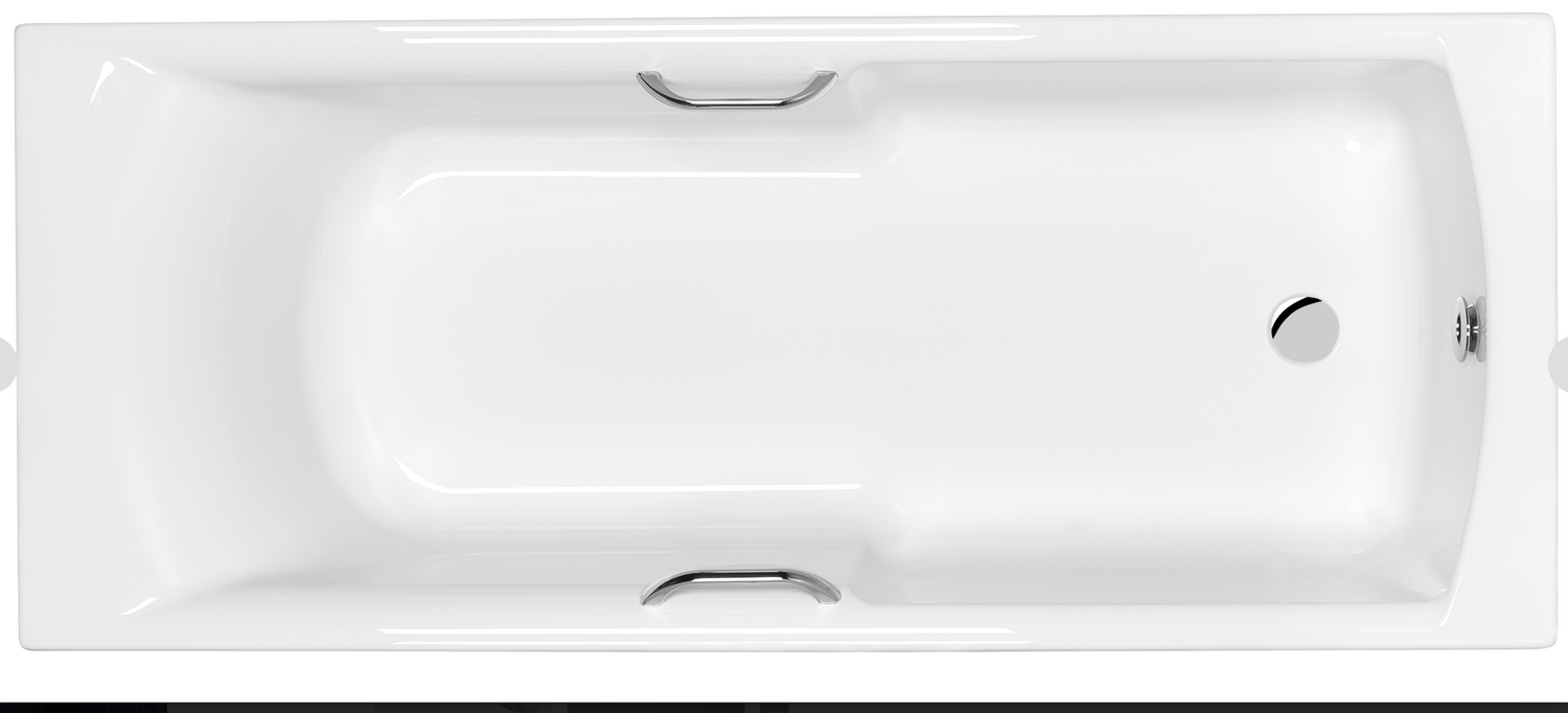 Carron Axis 1650x700mm Single Ended Bath with Twin Grips- White Gloss (02585T)