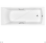 Carron Axis 1650x700mm Single Ended Carronite Bath with Twin Grips- White Gloss (02586T)