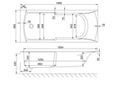 Carron Axis 1650x700mm Single Ended Carronite Bath with Twin Grips- White Gloss (02586T)