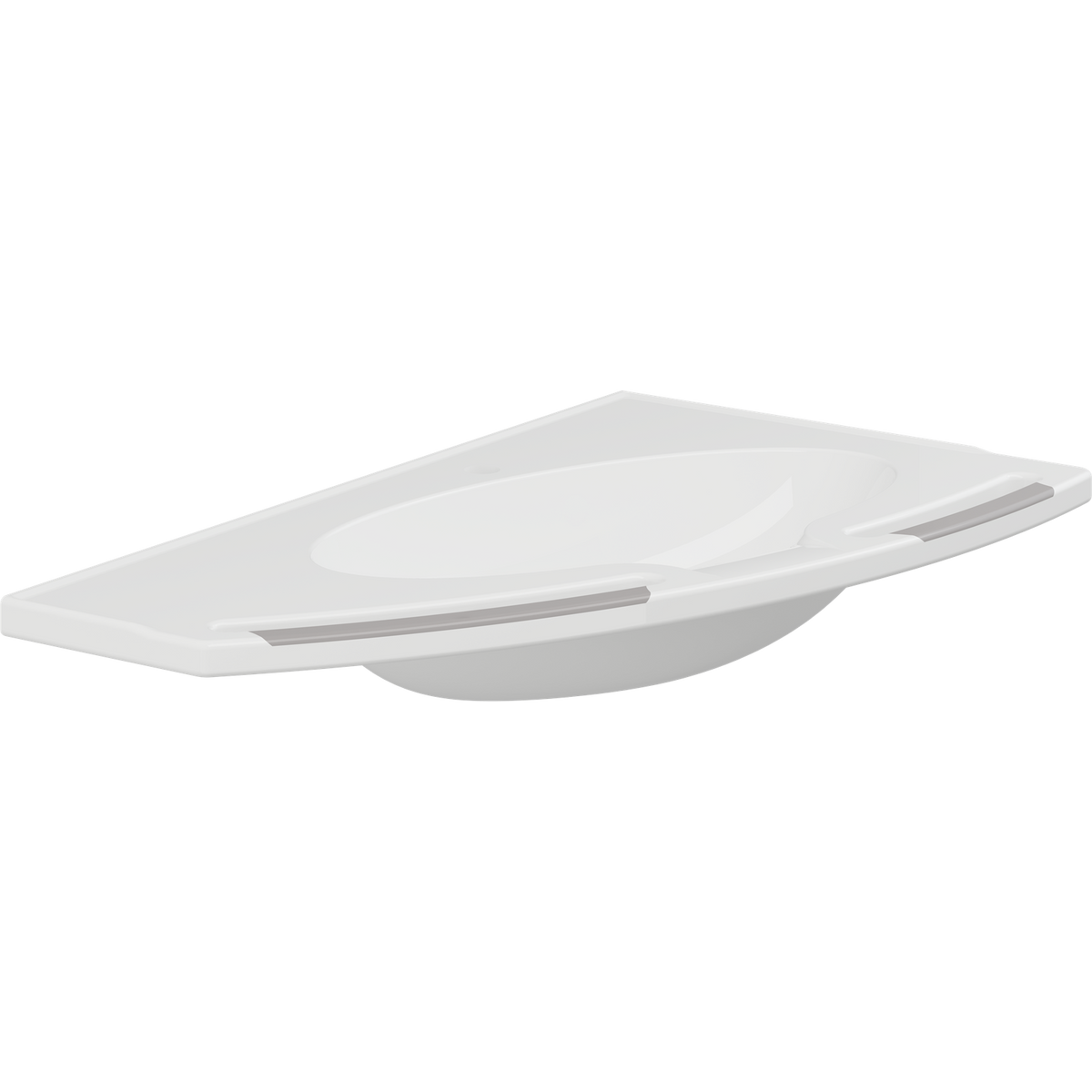Pressalit MATRIX ANGLE DEEP wash basin, left-facing, without overflow