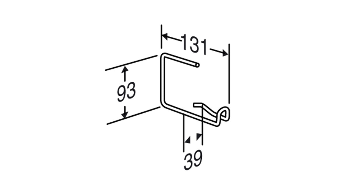 Pressalit R1175000 paper holder dimensioned drawing