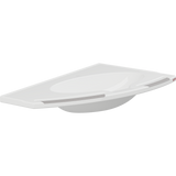 Pressalit MATRIX ANGLE DEEP wash basin with operating buttons, left-facing, without overflow
