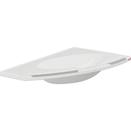 Pressalit MATRIX ANGLE DEEP wash basin with operating buttons, left-facing, without overflow