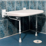 AKW 4000 Series Wall Mounted Extra Wide Fold up Moulded Seat with Support Legs (04110)