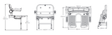 AKW 4000 Series Standard Wall Mounted Fold up Moulded Horseshoe Seat with Support Legs Back and Padded Arms (04160)