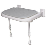 AKW 4000 Series Wall Mounted Extra Wide Fold up Moulded Grey Padded Seat with Support Legs(04210P)