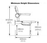 AKW 4000 Series Advanced Fold Up Grey Padded Shower Seat with Support Legs Back and Arms (04230P)
