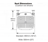 AKW 4000 Series Advanced Fold Up Grey Padded Shower Seat with Support Legs Back and Arms (04230P)