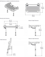 AKW 4000 Series Large Extra Wide Blue Padded Fold-Up Shower Seat with Legs (04580P)