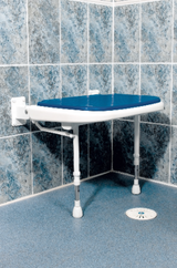 AKW 4000 Series Large Extra Wide Blue Padded Fold-Up Shower Seat with Legs (04580P)