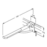 Pressalit PLUS Support Arm, Sideways Adjustable – dimensioned drawing