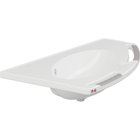 Pressalit MATRIX ANGLE DEEP wash basin with operating buttons, right-facing, with overflow