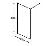 AKW Level Best Option GA Full Height Glass Screen 1000mm Chrome (LB00218)
