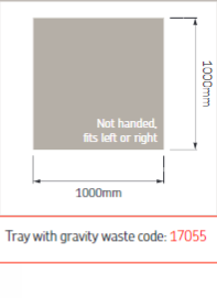 AKW Sulby Step-In Shower Tray with Built-In Gravity Waste, photo 7