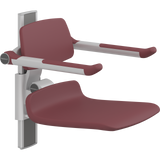 Pressalit PLUS shower seat – 450 mm Manual – Back & Armrests, Standard Seat, Red