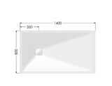 AKW Onyx Exclusif Shower Tray 1400x800mm White (12828WH)