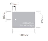 AKW Braddan 1000x700mm shower tray dimensions diagram