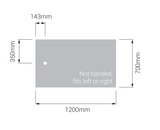 AKW Braddan 1200x700mm shower tray dimensions diagram