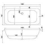 Carron Profile 1600x800mm Double Ended Bath Carronite - White Gloss (02590)