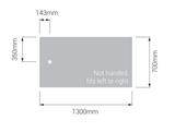 AKW Braddan 1300x700mm shower tray dimensions diagram