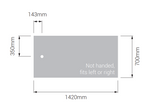 AKW Braddan 1420x700mm shower tray dimensions diagram