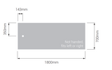 AKW Braddan 1800x700mm shower tray dimensions diagram