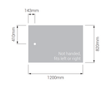 AKW Braddan 1200x820mm shower tray dimensions diagram