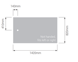 AKW Braddan 1420x820mm shower tray dimensions diagram
