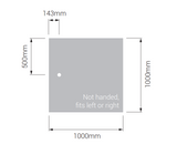 AKW Braddan 1000x1000mm shower tray dimensions diagram