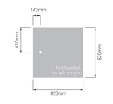 AKW Braddan 820x820mm shower tray dimensions diagram