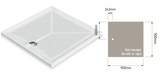 AKW Braddan 900x900mm Level Access Shower Tray & Gravity Waste (16472W)