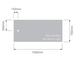 AKW Braddan 1500x700mm shower tray dimensions diagram