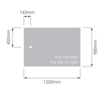 AKW Braddan 1200x900mm shower tray dimensions diagram