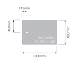 AKW Braddan 1000x800mm shower tray dimensions diagram