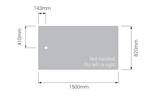 AKW Braddan 1500x820mm shower tray dimensions diagram