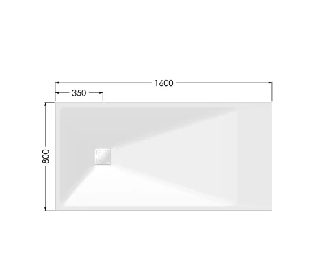 AKW Onyx Exclusif Shower Tray 1600x800mm White (12831WH)